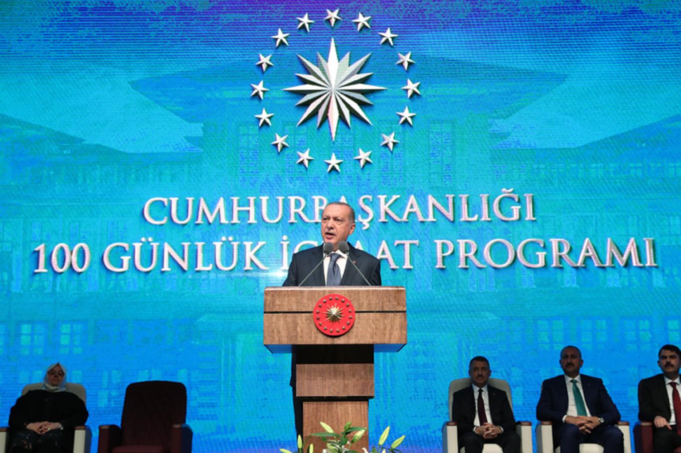 Cumhurbaşkanı Erdoğan, 100 günlük icraat programını açıkladı Cumhurbaşkanı Erdoğan, 100 günlük icraat programını açıkladı